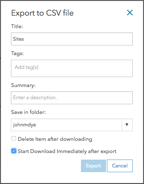 Export Item